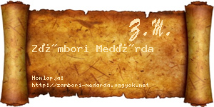 Zámbori Medárda névjegykártya